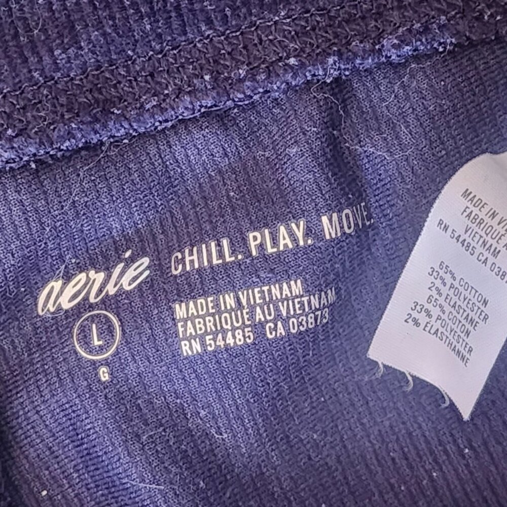 Aerie Chill Play Move Ribbed Leggings Matching Sports Bra Coordinated Set - Picture 7 of 7